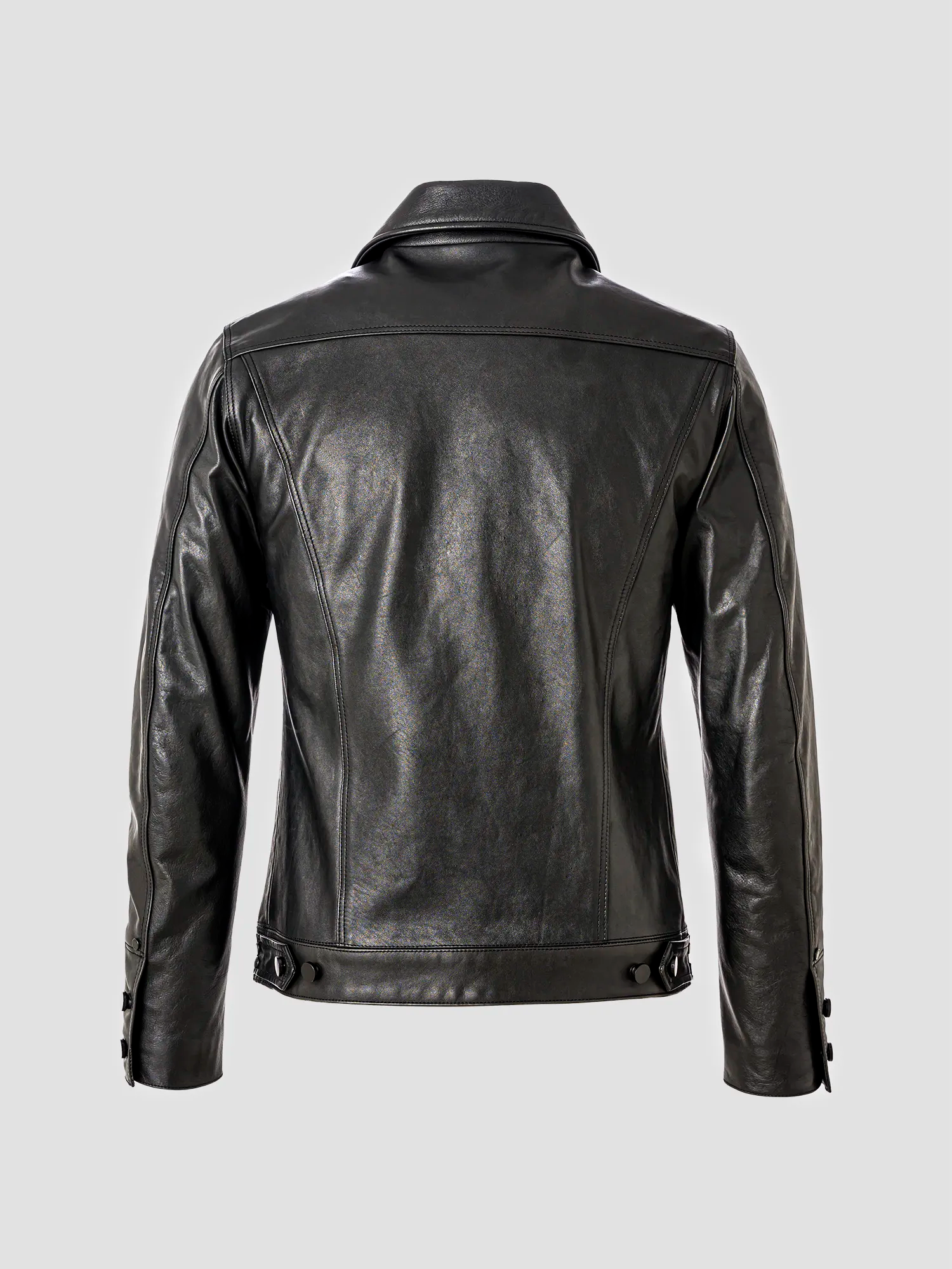 Leather Trucker Jacket – Blackout Edition