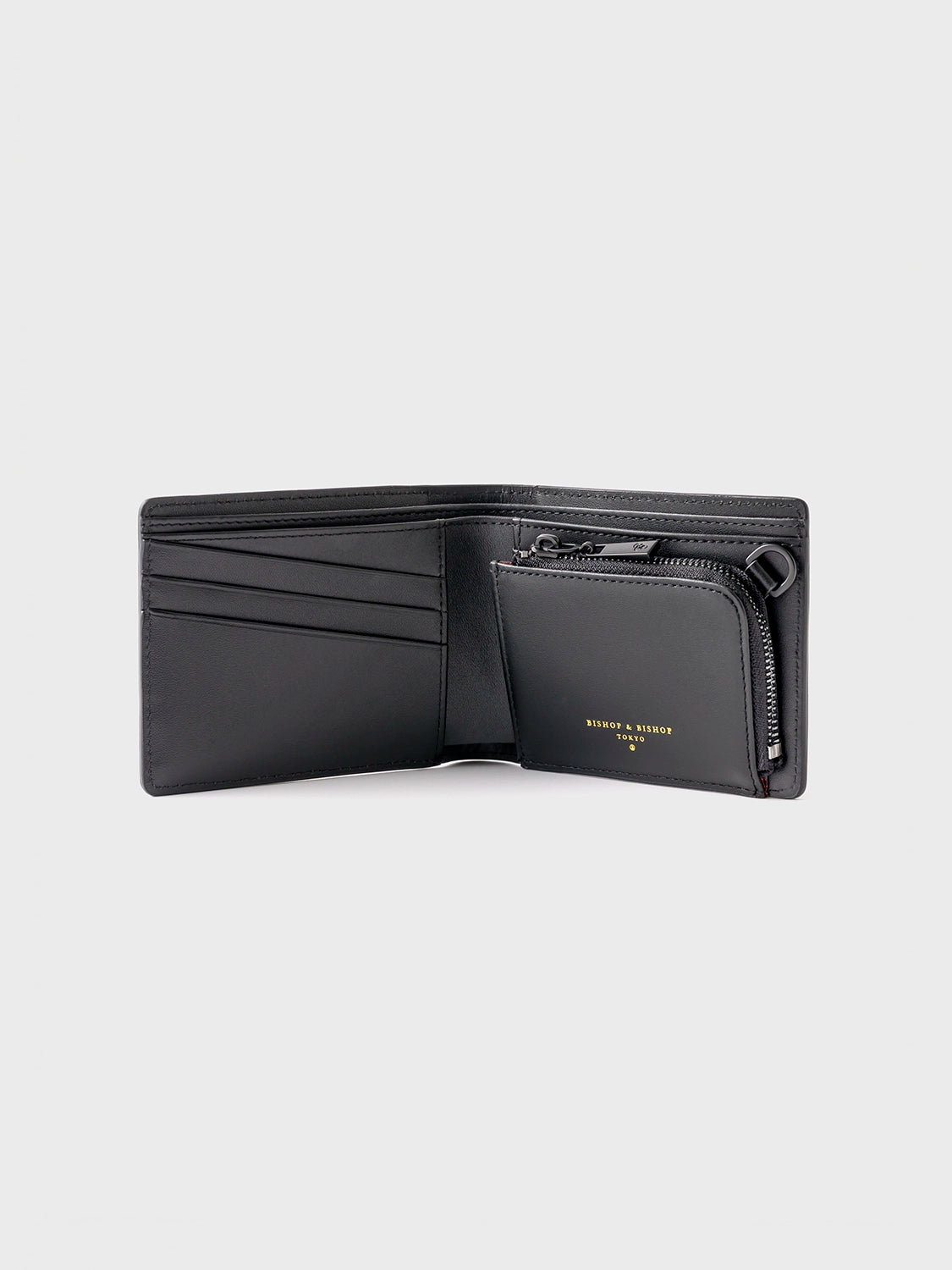 Front view of the Billfold Wallet opened flat, revealing interior compartments, card slots, and bill fold panels.