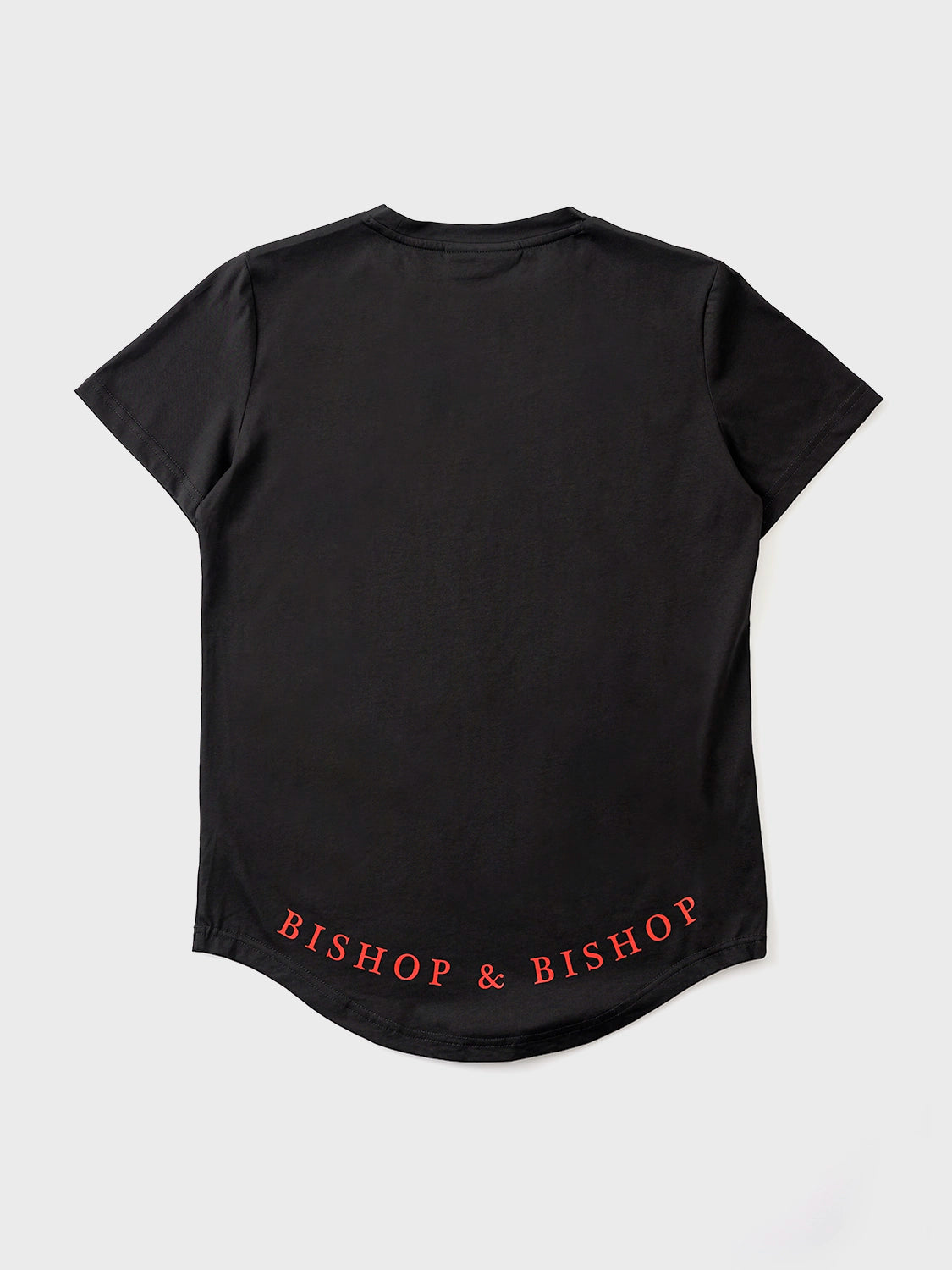 Back of Black T-shirt with Bishop and Bishop text