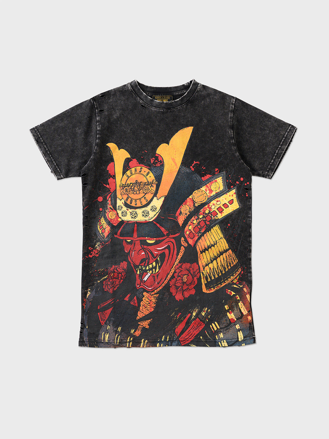 Black T-shirt featuring a red demon samurai graphic.